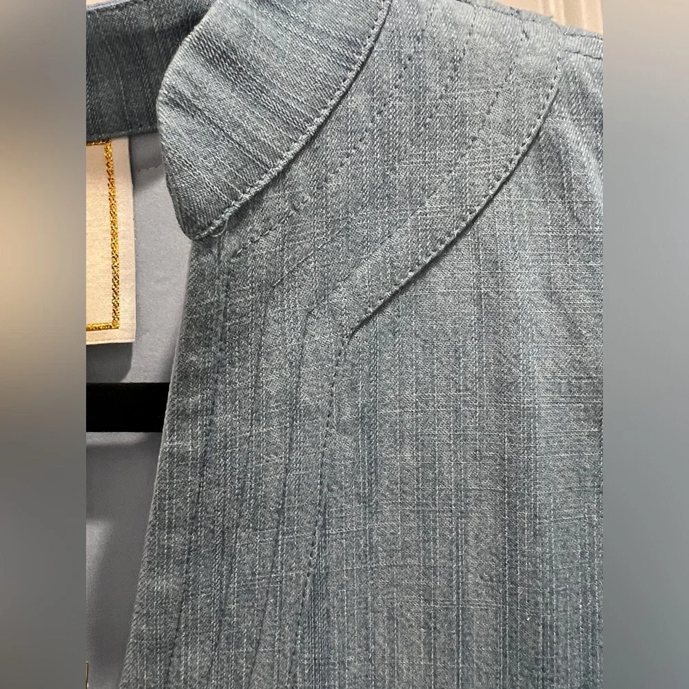 Emily McCarthy Denim woman’s dress Large NEW Blue Puff Sleeve Dress - Picture 7 of 11